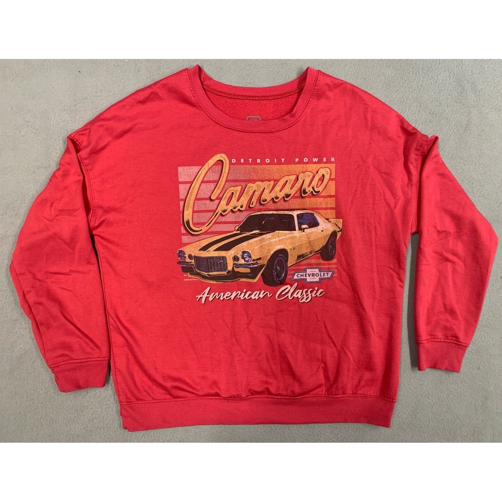 GM Sweatshirt Women's‎ Size Medium Official Detroit Power Camaro Pink Graphic